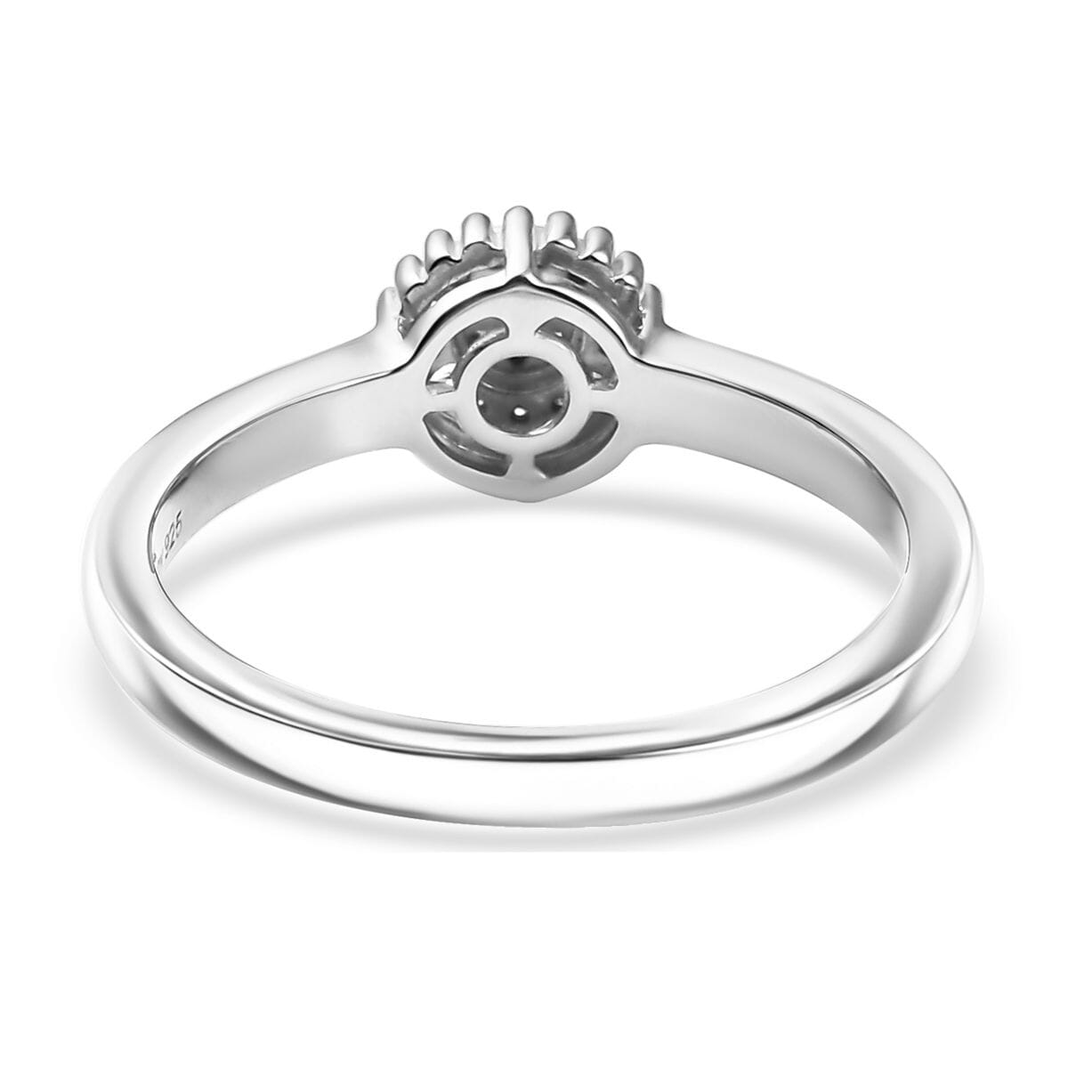 D'Joy White Diamond Ring in Rhodium Over Sterling Silver (Size 6.0) 0.10 ctw image number 4