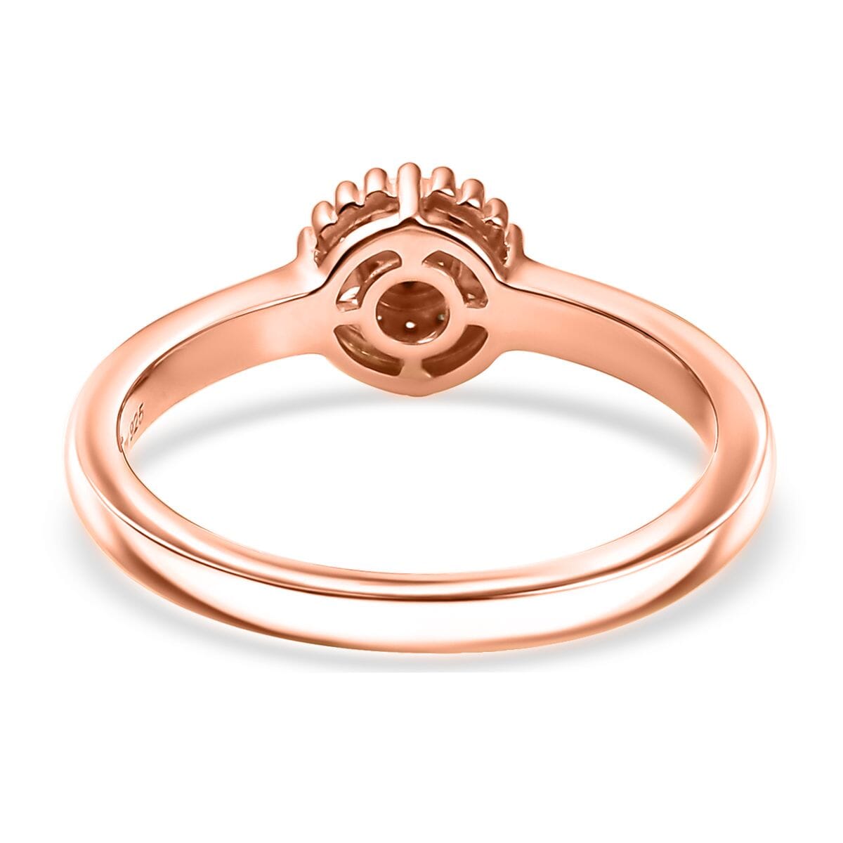D'Joy White Diamond Ring in 18K Vermeil RG Over Sterling Silver (Size 8.0) 0.10 ctw image number 4