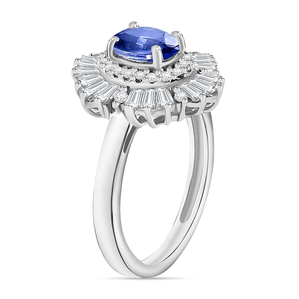 Rhapsody AAAA Ceylon Blue Sapphire and E-F VS2 Diamond 1.75 ctw Ring in 18K White Gold (Size 10.5) 4.50 Grams (Del. in 10-12 Days) image number 2