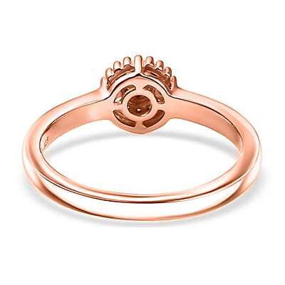 D'Joy Natural Champagne Diamond Ring in 18K Vermeil RG Over Sterling Silver 0.09 (Size 10.0) 0.10 ctw
