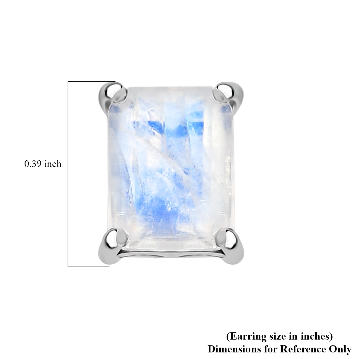 D'Joy Moon Glow Moonstone 3.00 ctw Stud Earrings in Platinum Over Sterling Silver  image number 4
