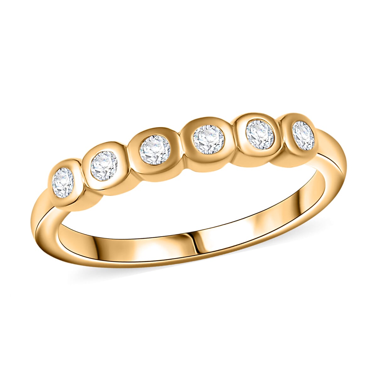 Luxuriant Lab Grown Diamond G-H SI 0.25 ctw Ring in 18K Vermeil Yellow Gold Over Sterling Silver (Size 10.0) image number 0