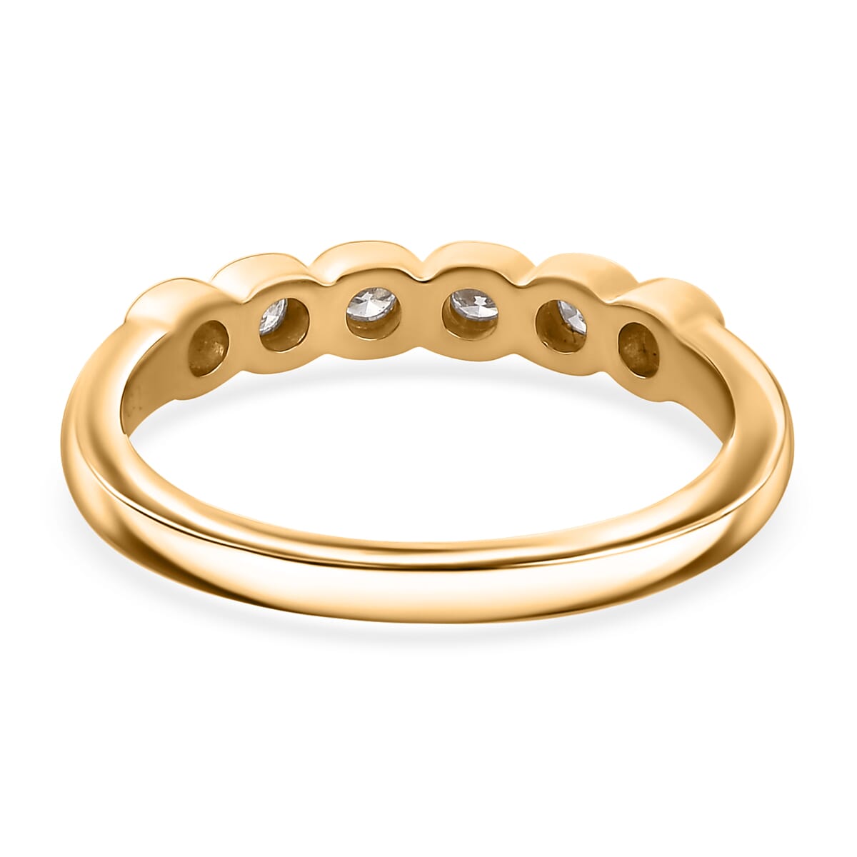 Luxuriant Lab Grown Diamond G-H SI 0.25 ctw Ring in 18K Vermeil Yellow Gold Over Sterling Silver (Size 10.0) image number 4