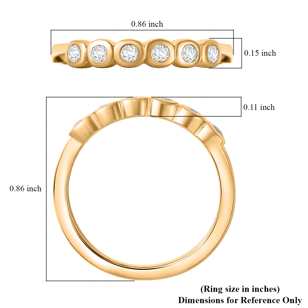 Luxuriant Lab Grown Diamond G-H SI 0.25 ctw Ring in 18K Vermeil Yellow Gold Over Sterling Silver (Size 10.0) image number 5
