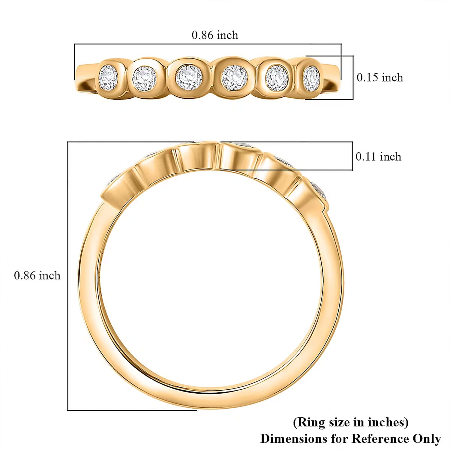 Luxuriant Lab Grown Diamond G-H SI 0.25 ctw Ring in 18K Vermeil Yellow Gold Over Sterling Silver (Size 10.0)