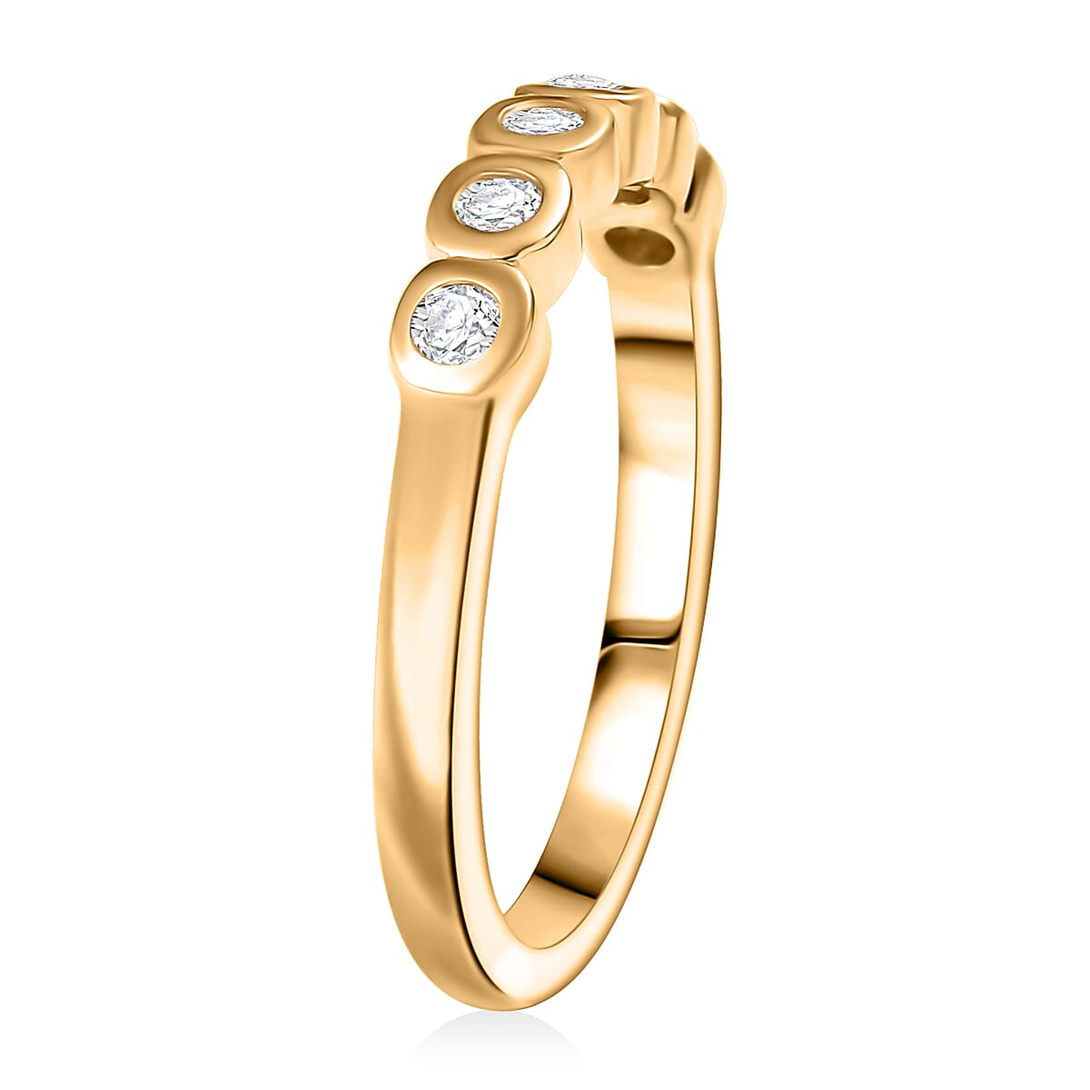 Luxuriant Diamond Lab Grown Diamond Ring in 18K Vermeil YG Over Sterling Silver 0.25 ctw image number 3