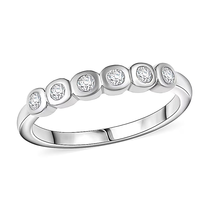 Luxuriant Lab Grown Diamond G-H SI 0.25 ctw Ring in Rhodium Over Sterling Silver (Size 10.0) 