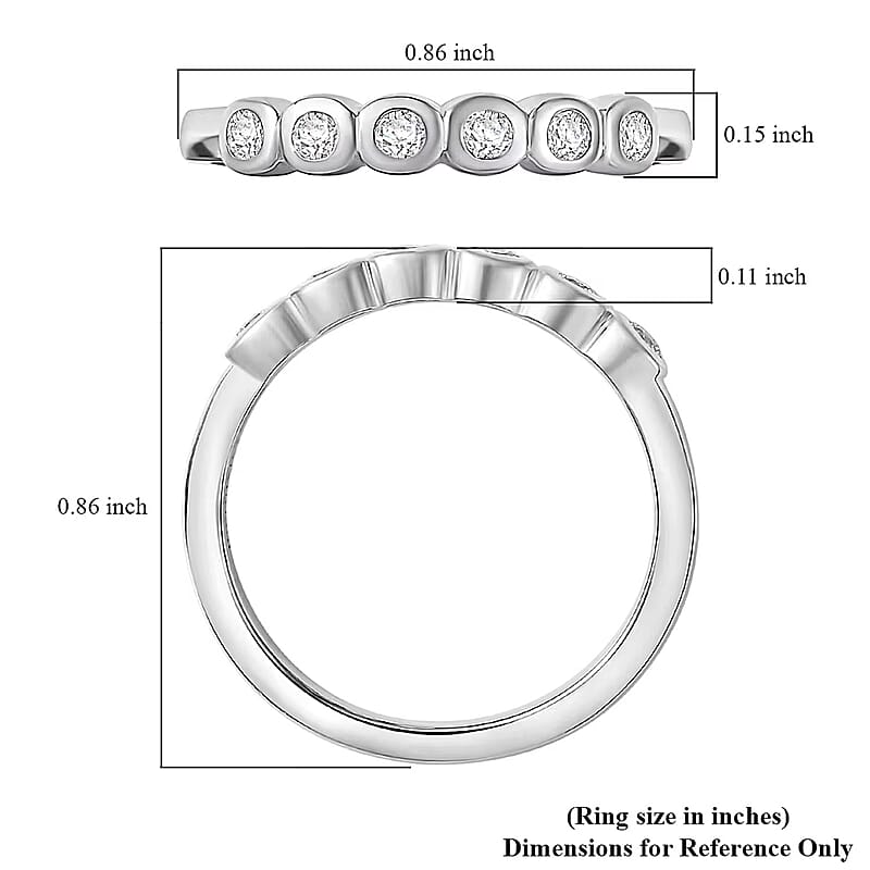 Luxuriant Lab Grown Diamond G-H SI 0.25 ctw Ring in Rhodium Over Sterling Silver (Size 10.0) 
