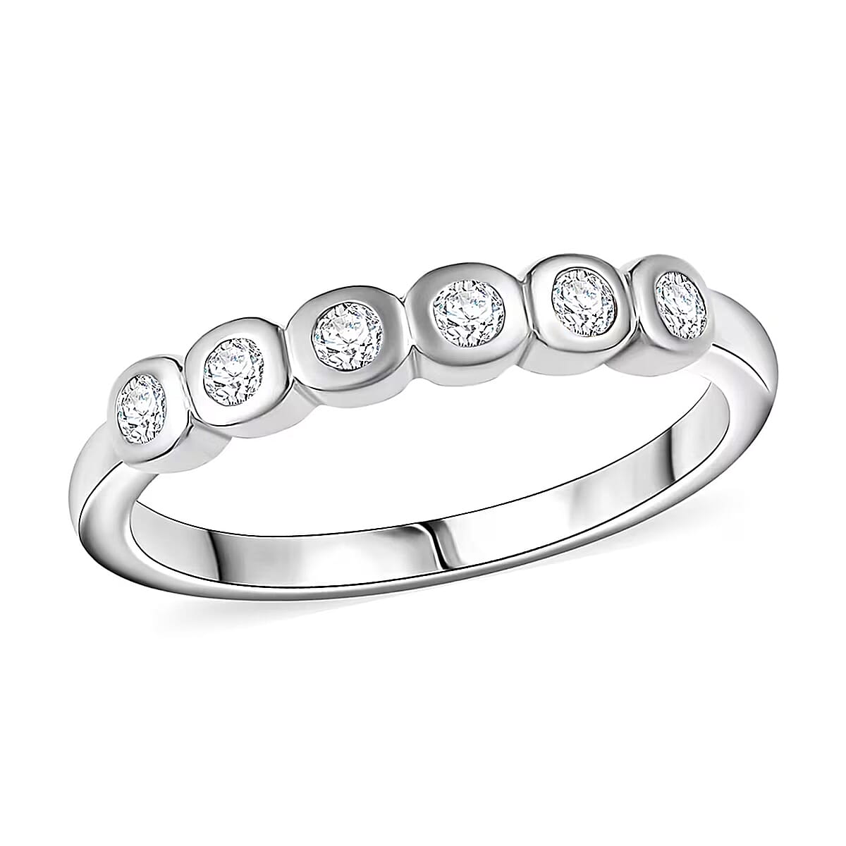 Luxuriant Lab Grown Diamond G-H SI 0.25 ctw Ring in Rhodium Over Sterling Silver (Size 7.0)  image number 0