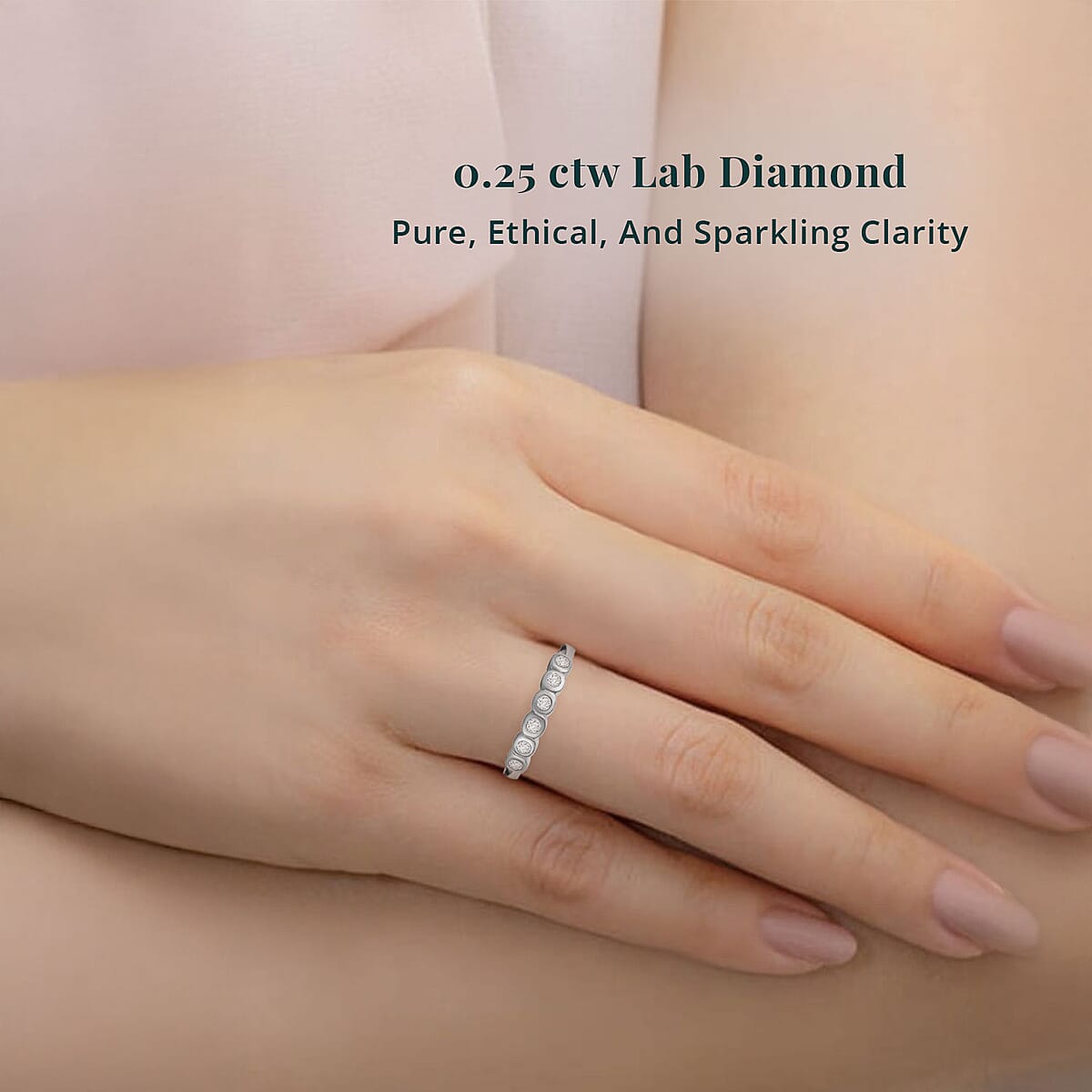 Luxuriant Lab Grown Diamond G-H SI 0.25 ctw Ring in Rhodium Over Sterling Silver (Size 7.0)  image number 1