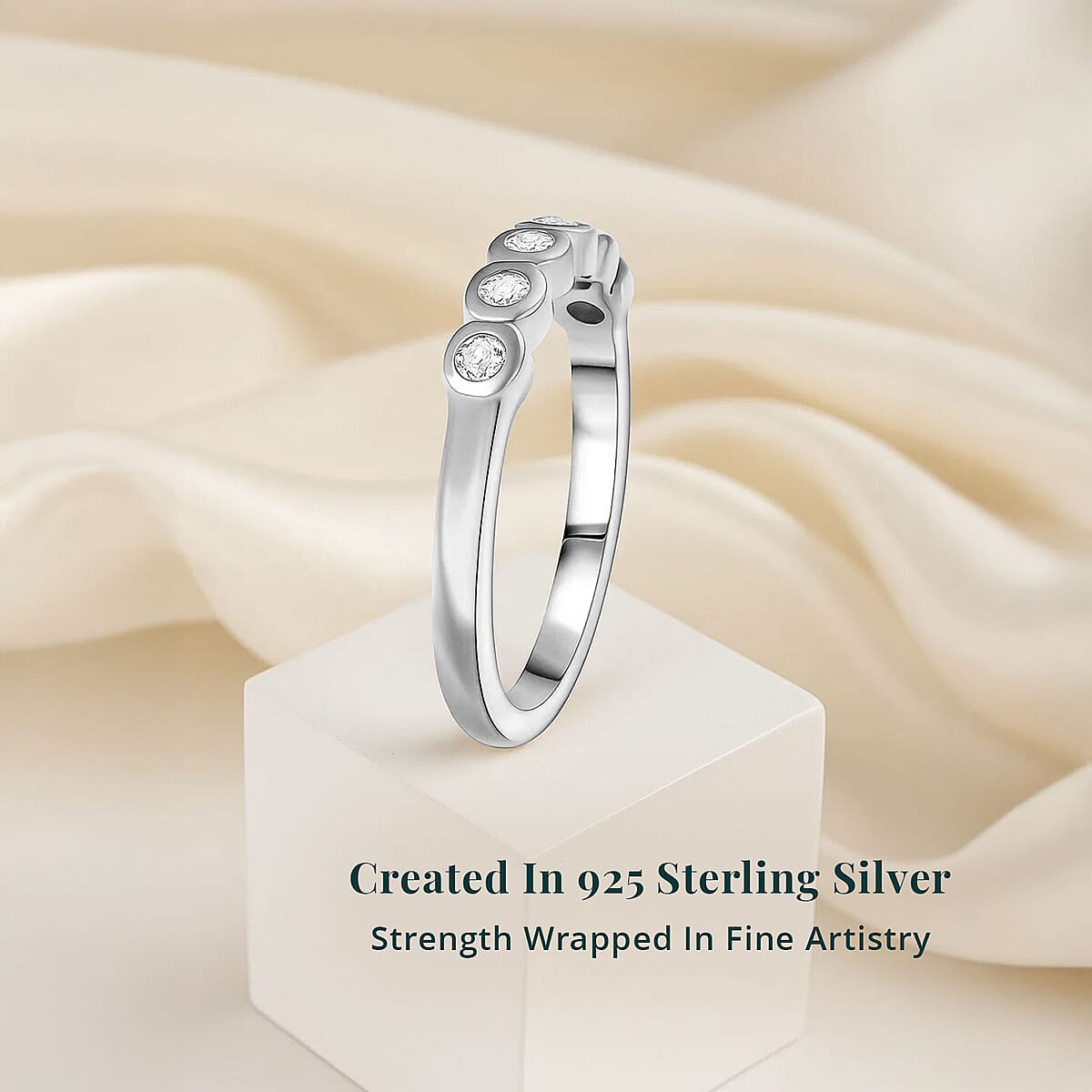 Luxuriant Lab Grown Diamond G-H SI 0.25 ctw Ring in Rhodium Over Sterling Silver (Size 7.0)  image number 2