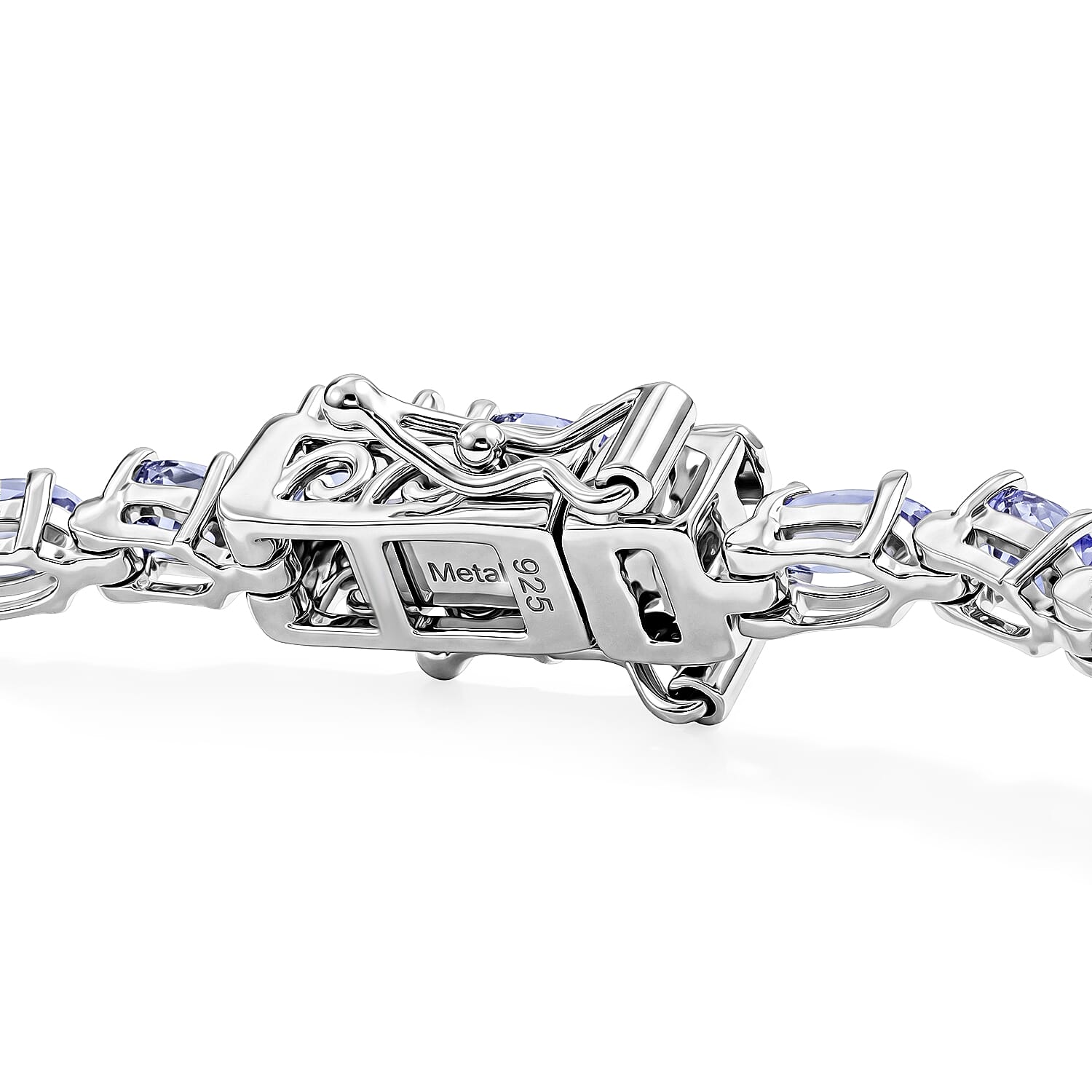 Tanzanite 7.70 ctw Bracelet in Rhodium Over Sterling Silver (7.0 In)