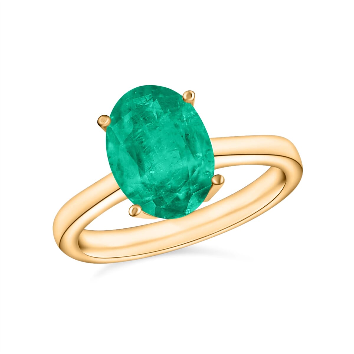 Rhapsody 18K Yellow Gold AAAA Kagem Zambian Emerald Solitaire Ring (Size 8.5) 5.50 Grams 1.80 ctw image number 0