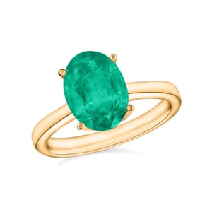 Rhapsody 18K Yellow Gold AAAA Kagem Zambian Emerald Solitaire Ring (Size 8.5) 5.50 Grams 1.80 ctw