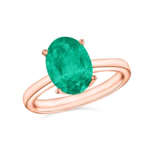Rhapsody 18K Rose Gold AAAA Kagem Zambian Emerald Solitaire Ring (Size 4.0) 5.50 Grams 1.80 ctw