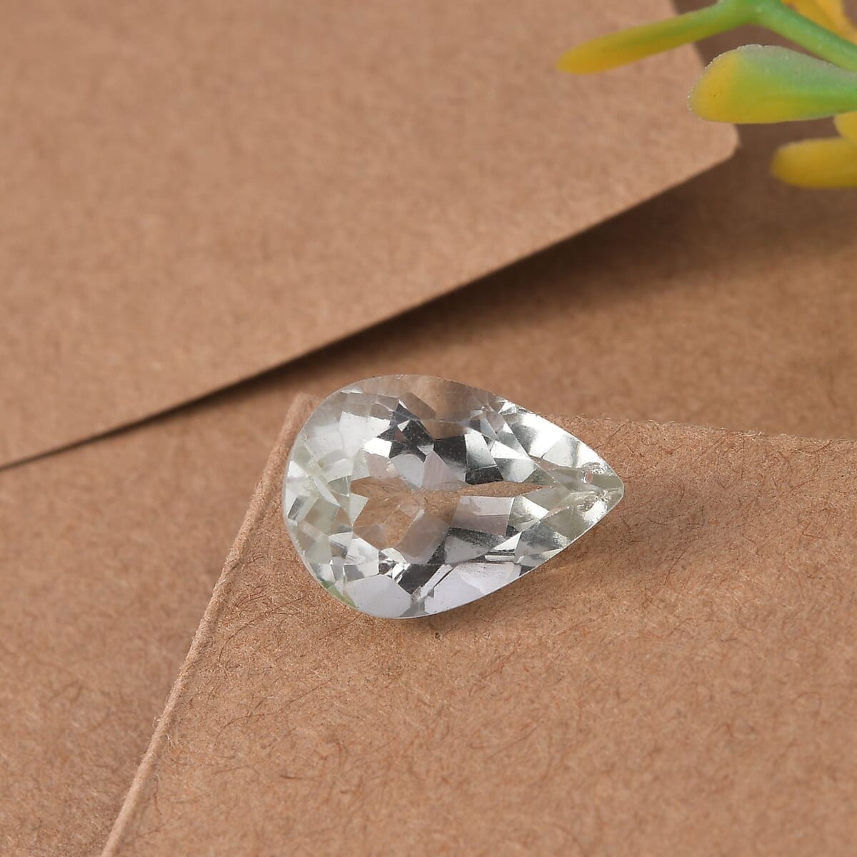 Montezuma Prasiolite (Pear 14x10 mm) 4.50 ctw Loose Gemstone image number 1