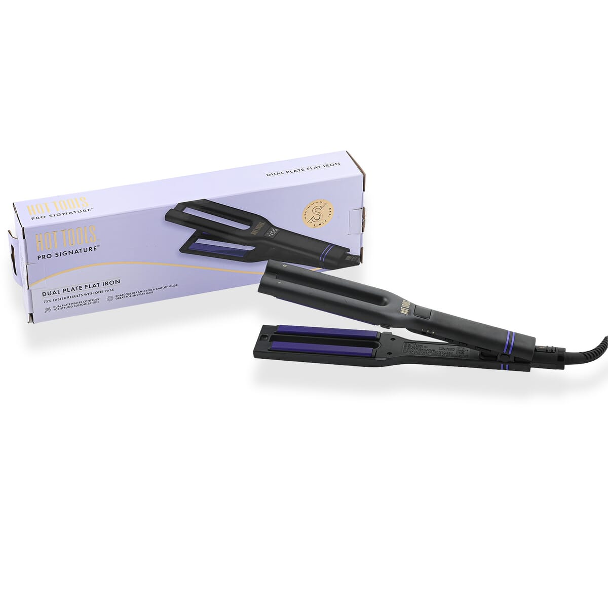 Hot Tools Pro Signature Dual Plate Charcoal Ceramic Flat Iron image number 0