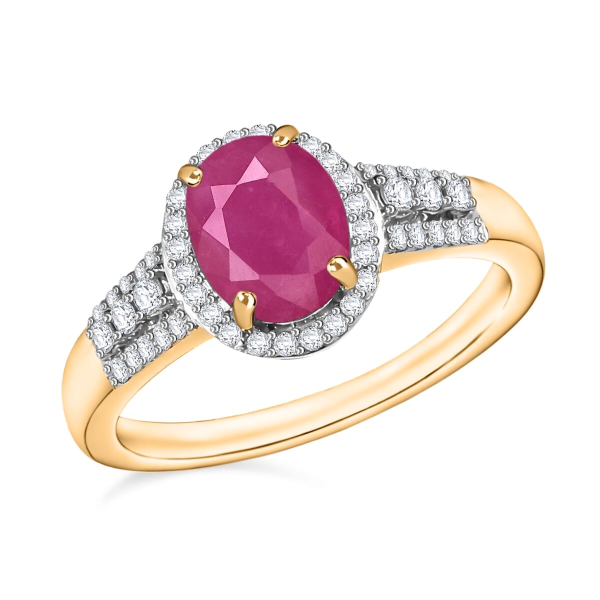 Rhapsody AAAA Mozambique Ruby and E-F VS2 Diamond 2.96 ctw Ring in 18K Yellow Gold (Size 10.0) 4.50 Grams image number 0
