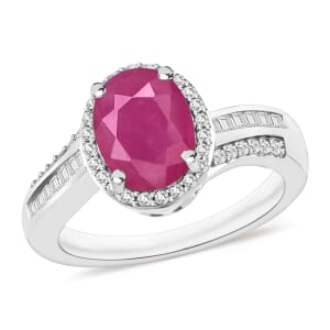 Rhapsody AAAA Mozambique Ruby and E-F VS2 Diamond 2.88 ctw Ring in 18K White Gold (Size 10.0) 4.60 Grams