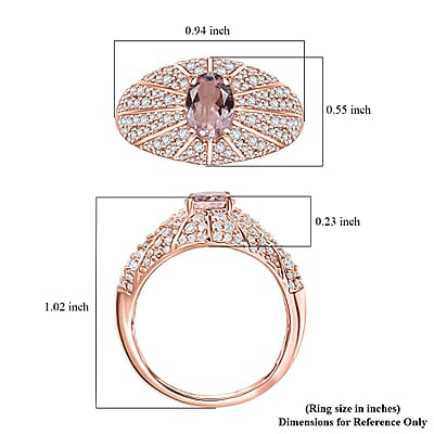 D'Joy Premium Pink Morganite and Moissanite 2.70 ctw Blooming Dawn Ring in 18K Vermeil Rose Gold Over Sterling Silver (Size 10.0)