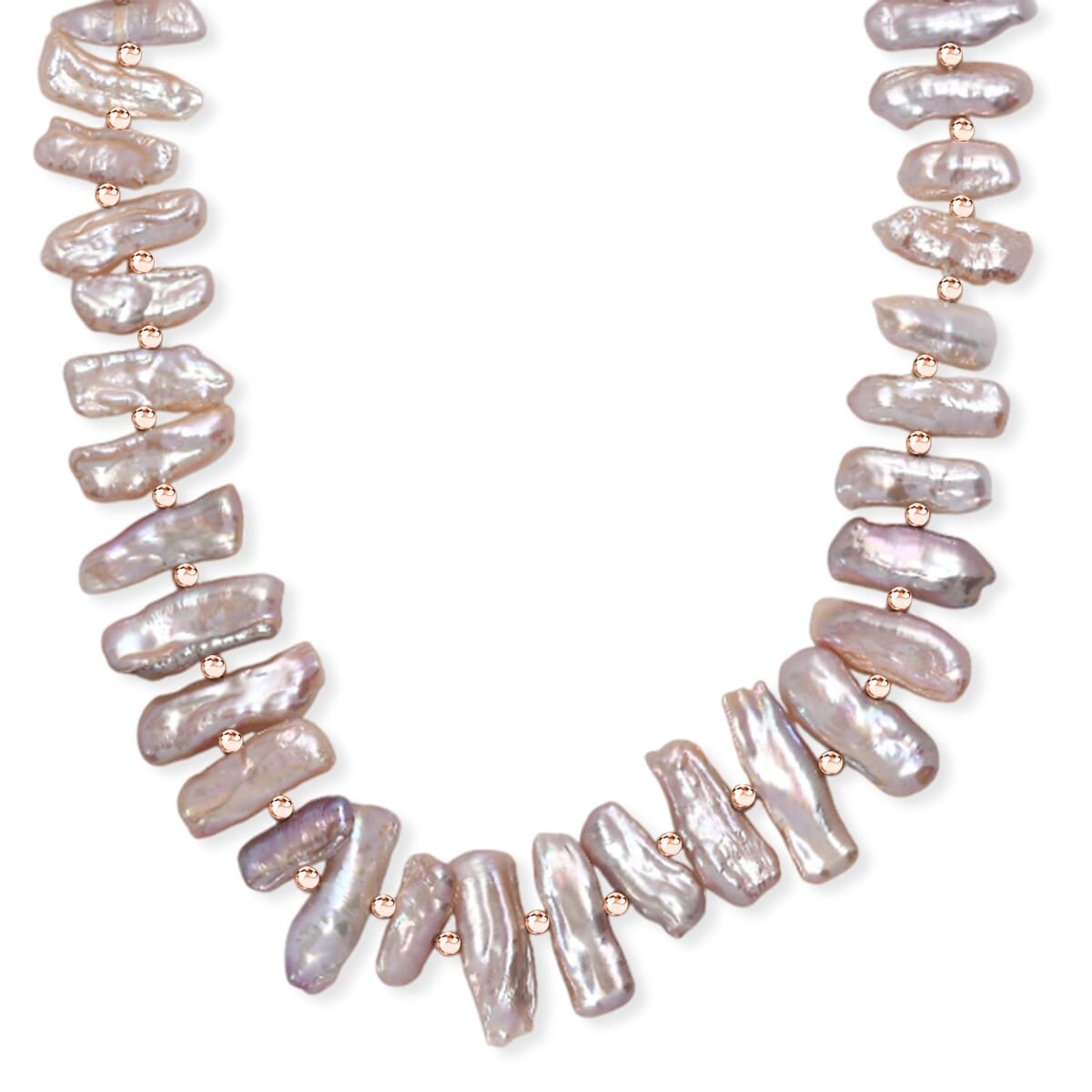 Pink Keshi Pearl Necklace in 18K Vermeil Rose Gold Over Sterling Silver 18 Inches image number 0
