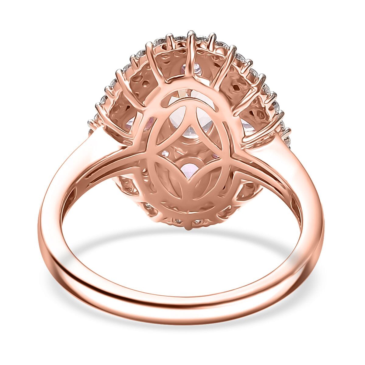 D'Joy Premium Pink Morganite and Multi Gemstone 2.25 ctw Garden Majesty Ring in 18K Vermeil Rose Gold Over Sterling Silver (Size 7.0) image number 4