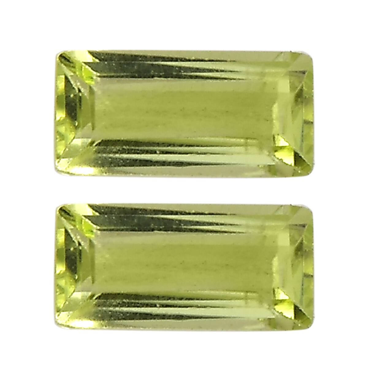 Set of 2 AA Peridot (Bgt 5x2.5 mm) 0.40 ctw Loose Gemstone image number 0