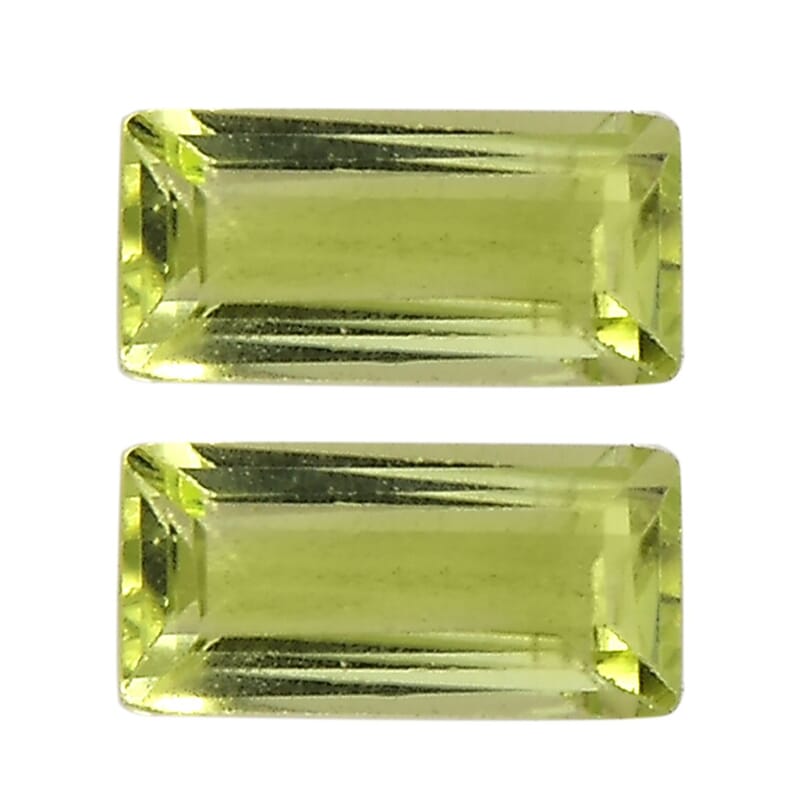 Set of 2 AA Peridot (Bgt 5x2.5 mm) 0.40 ctw Loose Gemstone