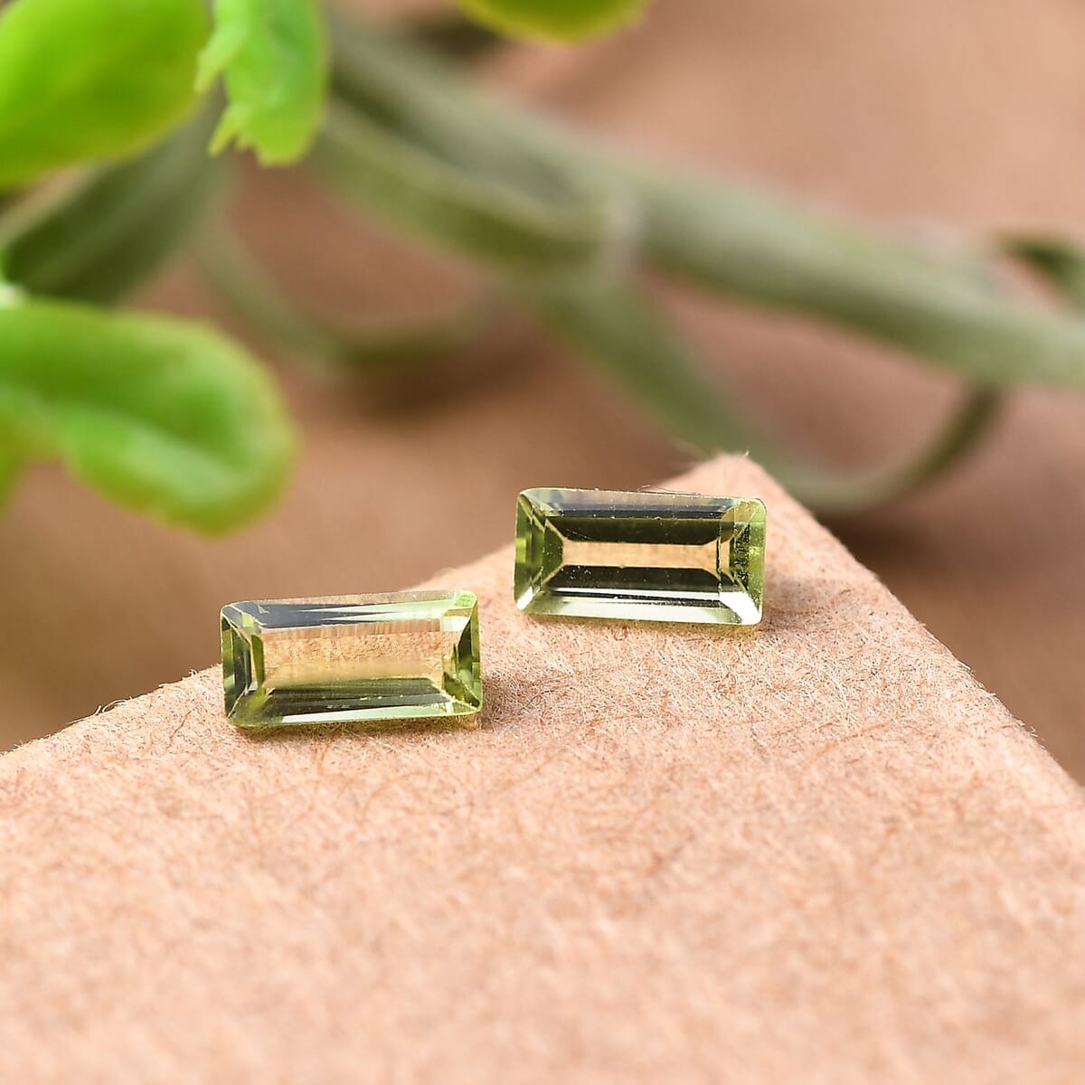 Set of 2 AA Peridot (Bgt 5x2.5 mm) 0.40 ctw Loose Gemstone image number 1