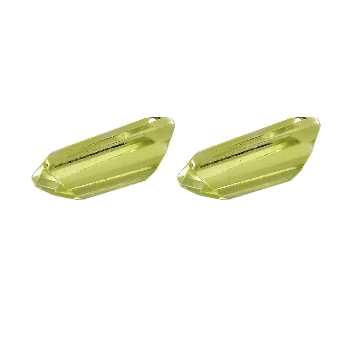 Set of 2 AA Peridot (Bgt 5x2.5 mm) 0.40 ctw Loose Gemstone image number 2