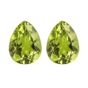 Set of 2 Peridot (Pear 9x7 mm) 3.02 ctw Loose Gemstone