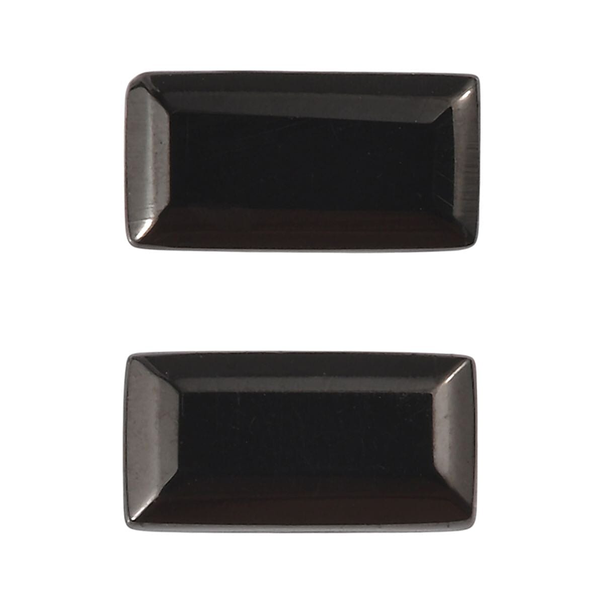 Silver Shungite Set of 2 (Bgt 6x3 mm) 0.47 ctw Loose Gemstone image number 0