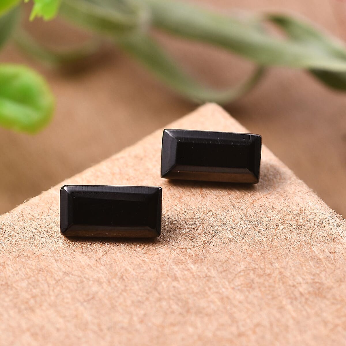 Silver Shungite Set of 2 (Bgt 6x3 mm) 0.47 ctw Loose Gemstone image number 1