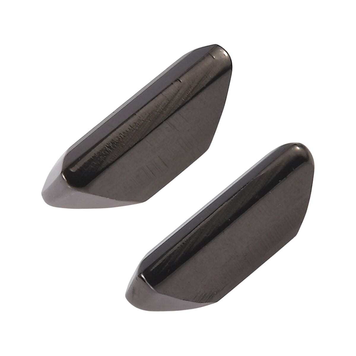 Silver Shungite Set of 2 (Bgt 6x3 mm) 0.47 ctw Loose Gemstone image number 2