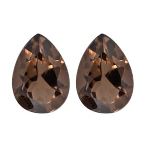 Brazilian Smoky Quartz Set of 2 (Pear 7x5 mm) 1.05 ctw Loose Gemstone