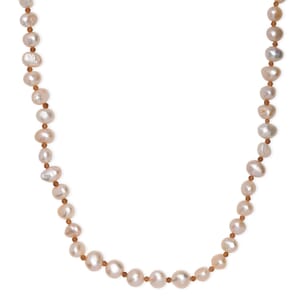 Peach Freshwater Pearl and Ratnapura Hessonite Garnet 20.00 ctw Necklace in 18K Vermeil Yellow Gold Over Sterling Silver