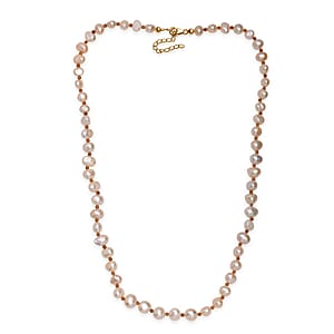 Peach Freshwater Pearl and Ratnapura Hessonite Garnet 20.00 ctw Necklace in 18K Vermeil Yellow Gold Over Sterling Silver