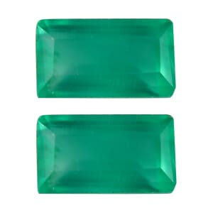 Green Onyx Set of 2 (Bgt 8x4 mm) 1.58 ctw Loose Gemstone
