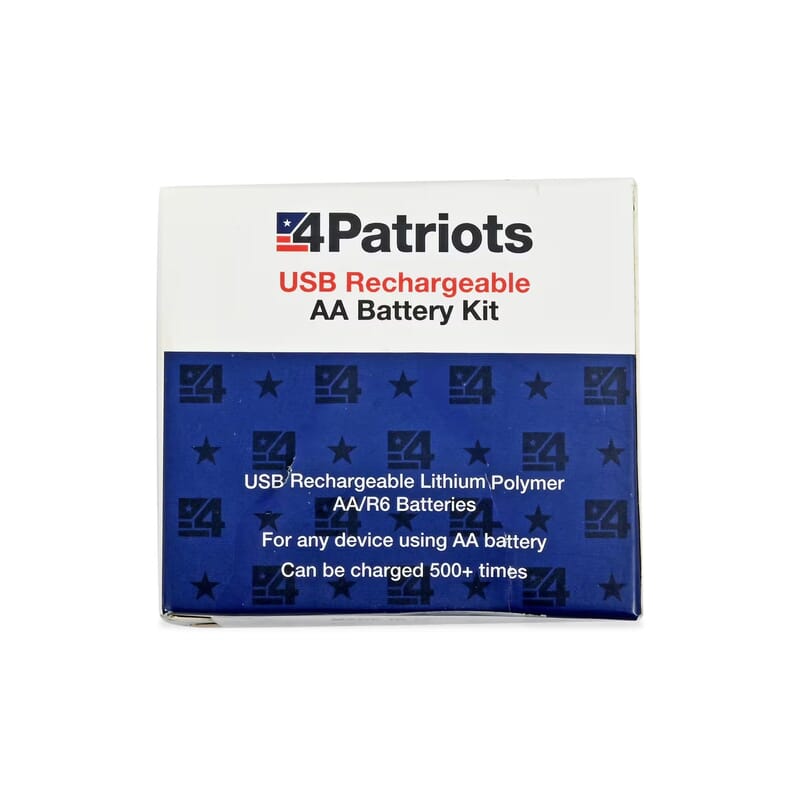 Closeout 4Patriots USB Rechargeable AA Batteries 