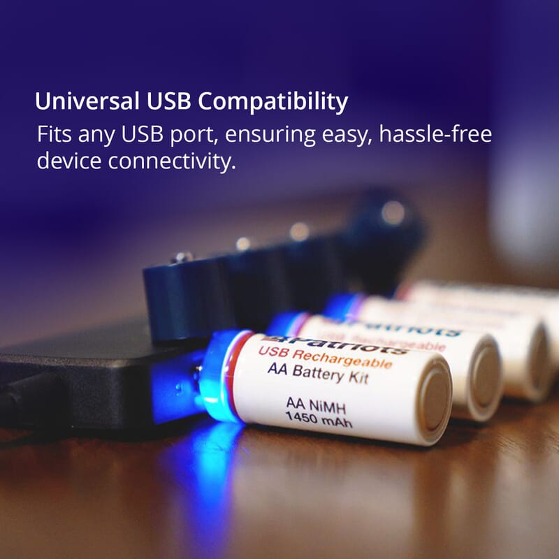 Closeout 4Patriots USB Rechargeable AA Batteries 