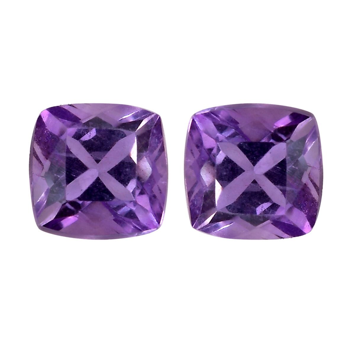 Mashamba Amethyst Set of 2 (Cush 5x5 mm) 0.92 ctw Loose Gemstone image number 0