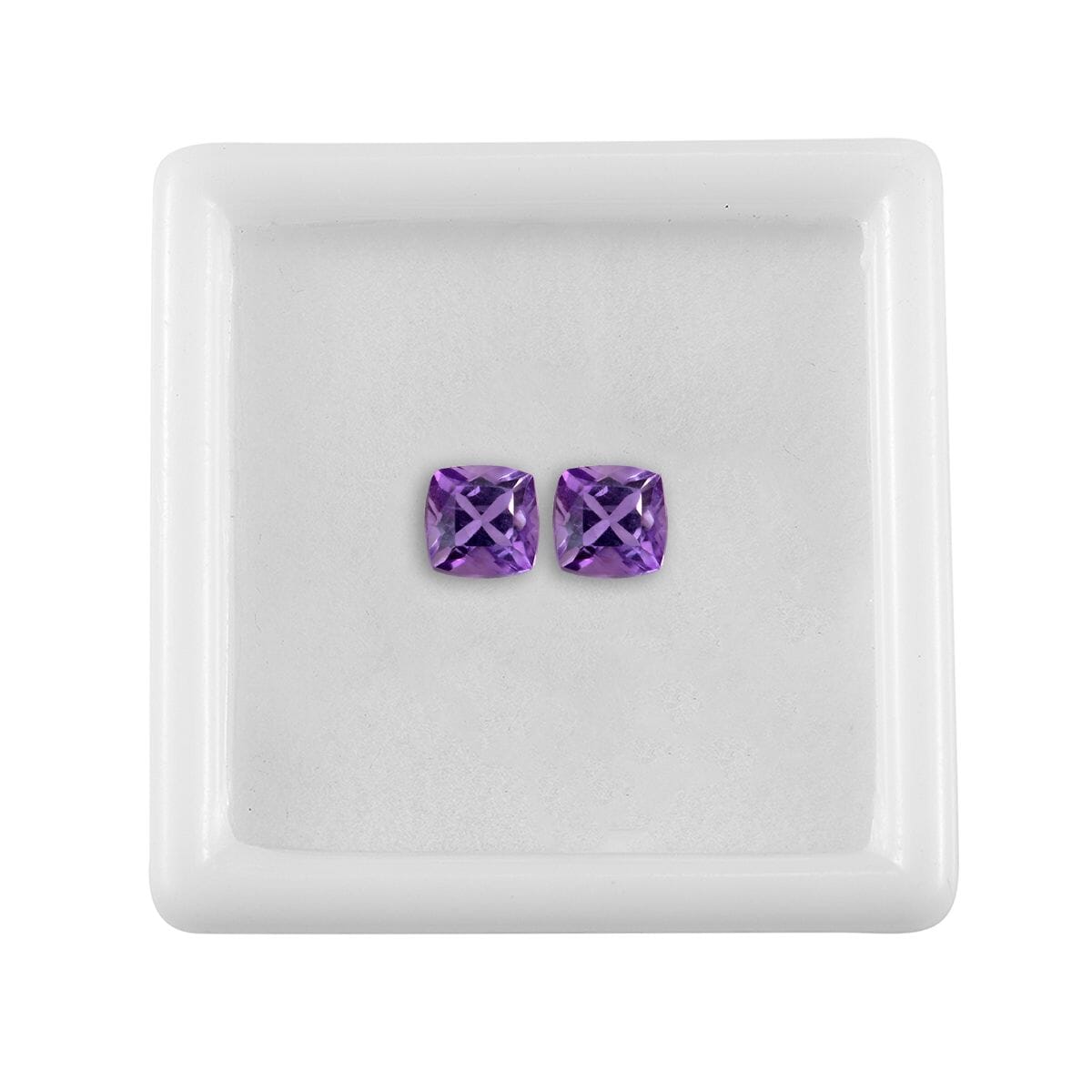 Mashamba Amethyst Set of 2 (Cush 5x5 mm) 0.92 ctw Loose Gemstone image number 3