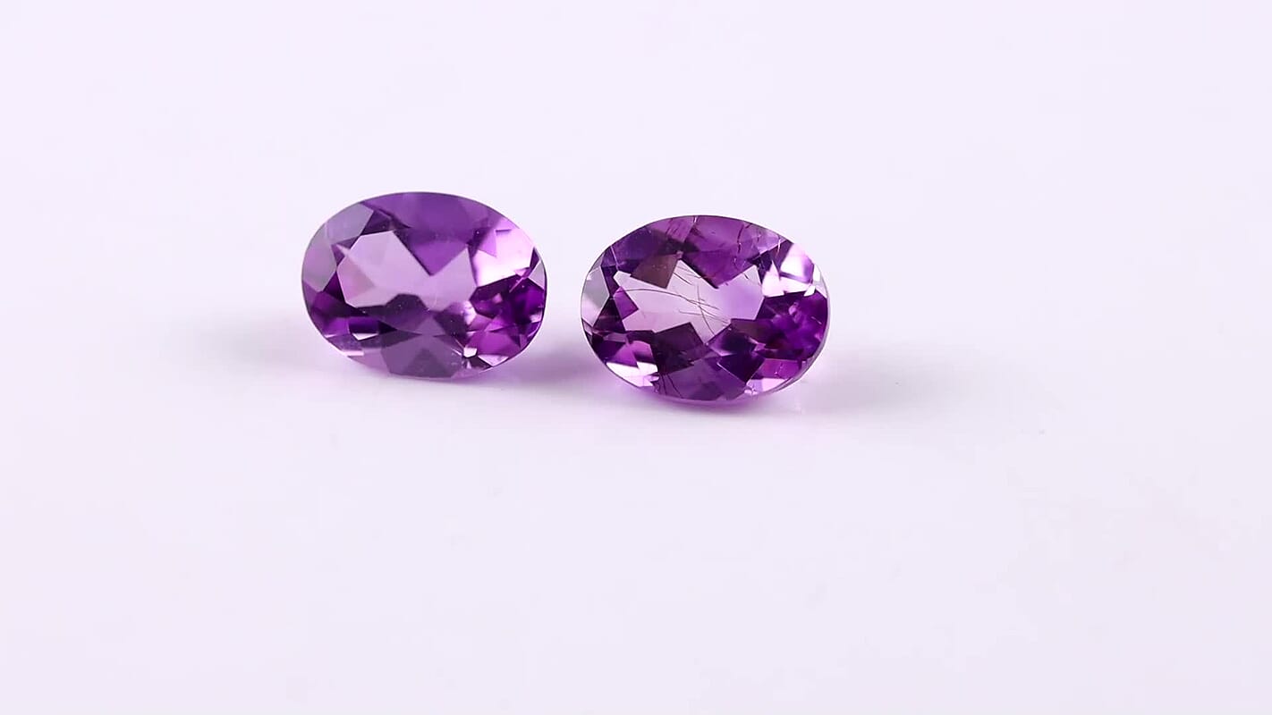 AA Mashamba Amethyst Set of 2 (Ovl 8x6 mm) 2.10 ctw Loose Gemstone
