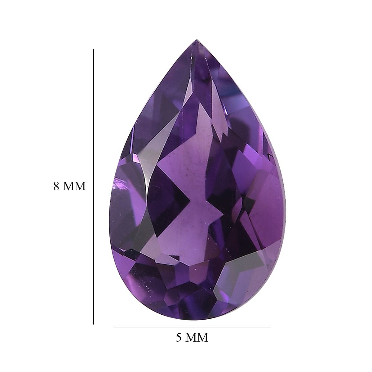 AA Mashamba Amethyst (Pear 8x5 mm) 0.60 ctw Loose Gemstone
