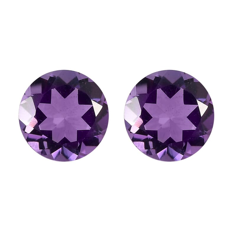Mashamba Amethyst Set of 2 (Rnd 5 mm) 0.87 ctw Loose Gemstone