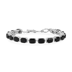 Karis Thai Black Spinel 34.70 ctw Panther Bracelet in Platinum Bon (6.50-8.0In)
