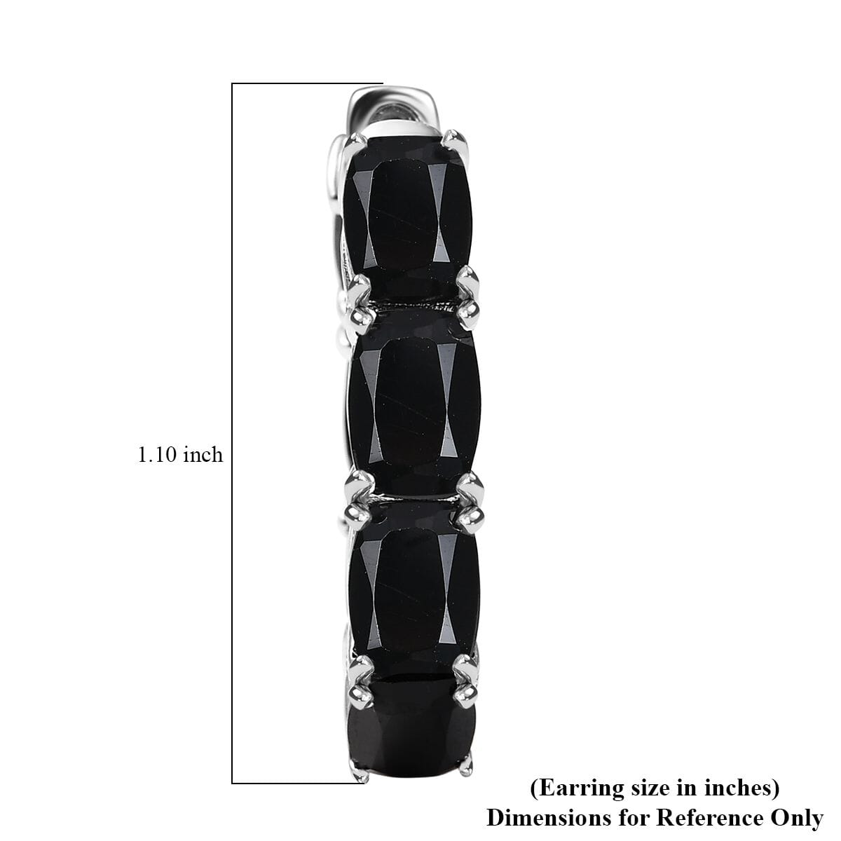 Karis Thai Black Spinel 16.60 ctw Inside-out Hoop Earrings in Platinum Bond  image number 4