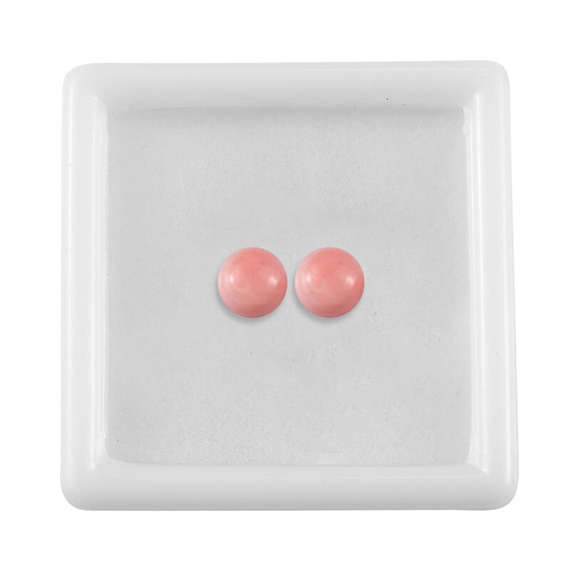 Oregon Sunrise Peach Opal Set of 2 (Rnd 5 mm) 0.68 ctw Loose Gemstone