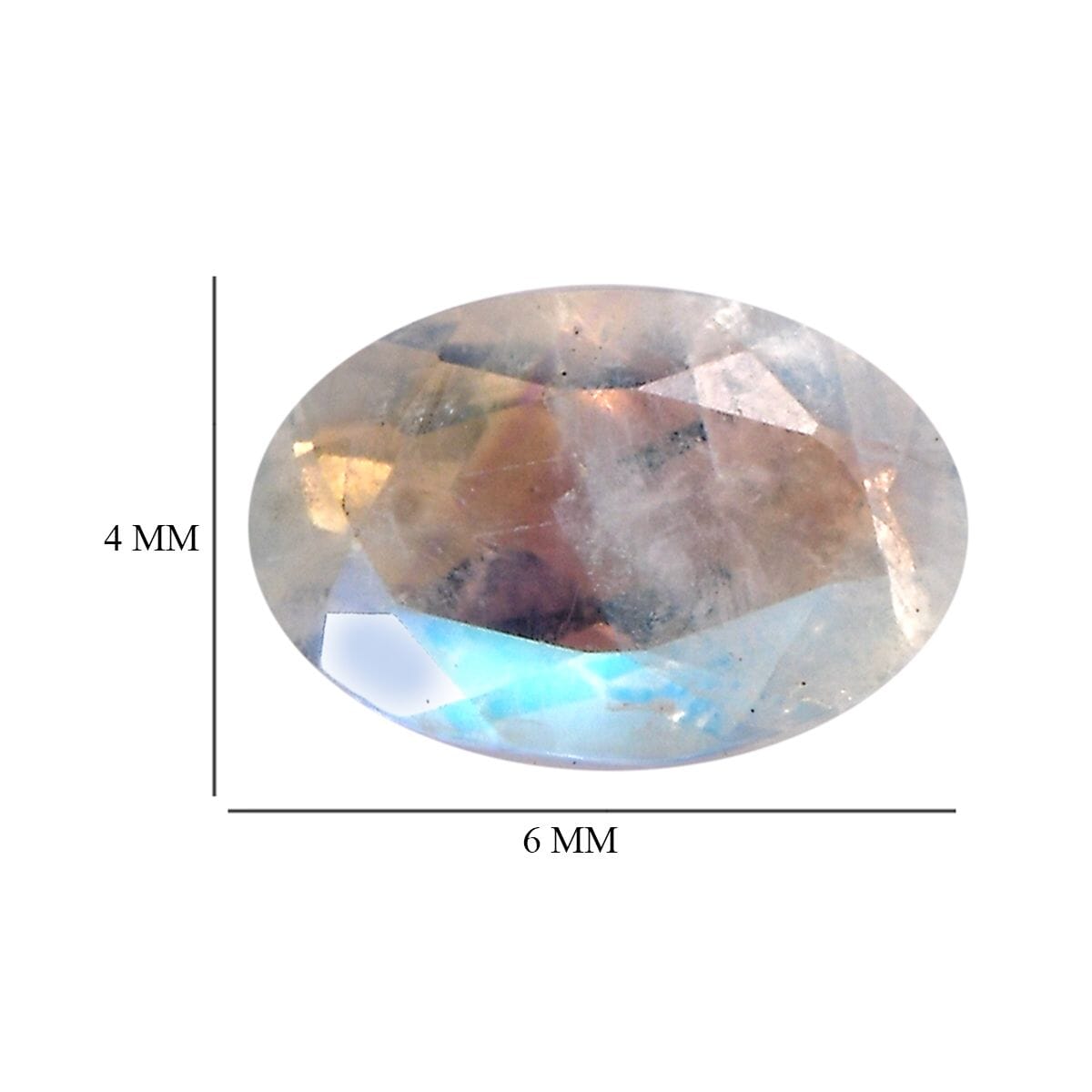 AA Rainbow Moonstone (Ovl 6x4 mm) 0.68 ctw Loose Gemstone image number 4
