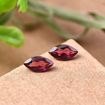 Orissa Rhodolite Garnet Set Of 2 (Mrq 6x3 mm) 0.53 ctw Loose Gemstone